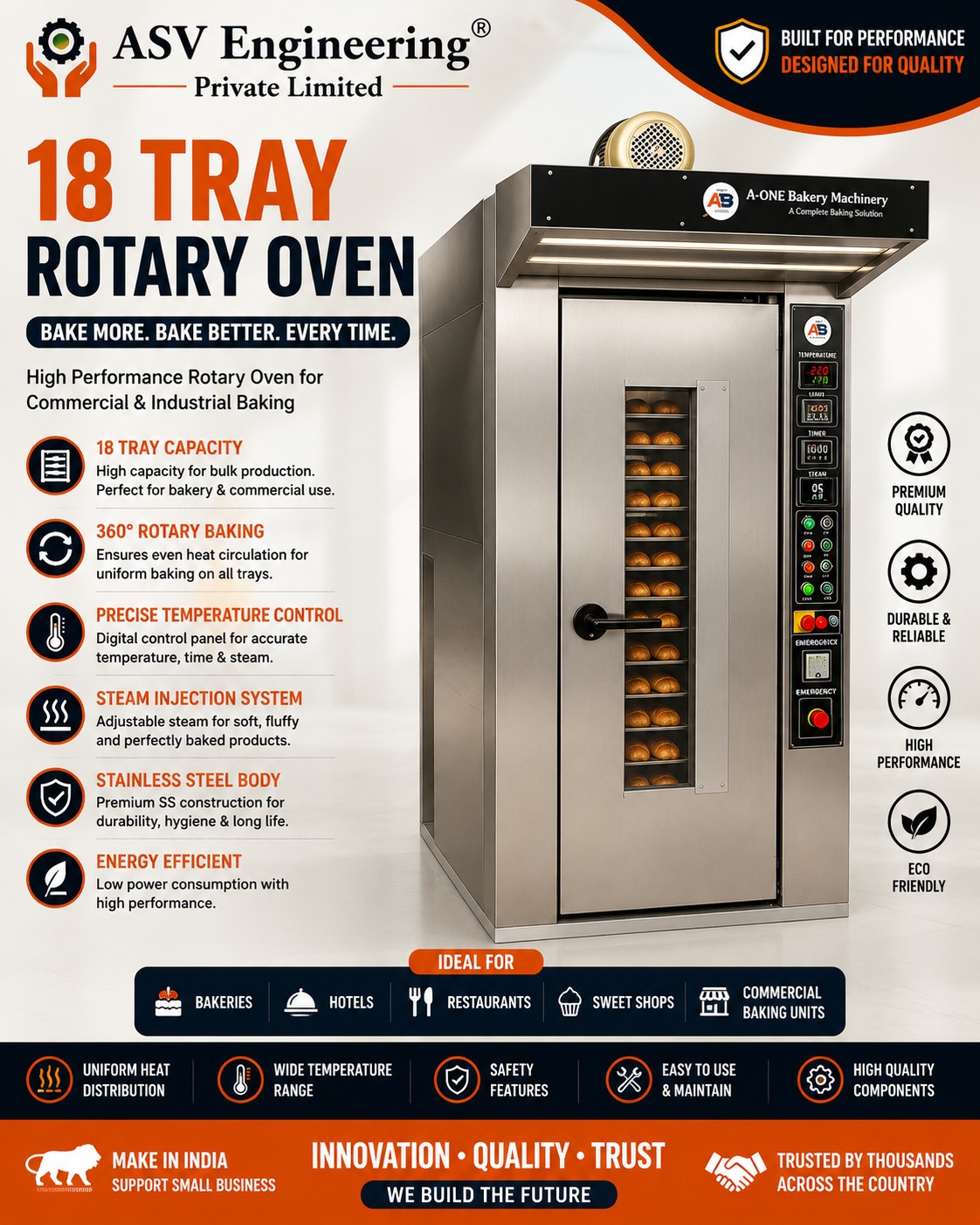 18 Tray Rotary Oven - industrial machine manufactured by Oven Bakeries in Nangloi, Delhi