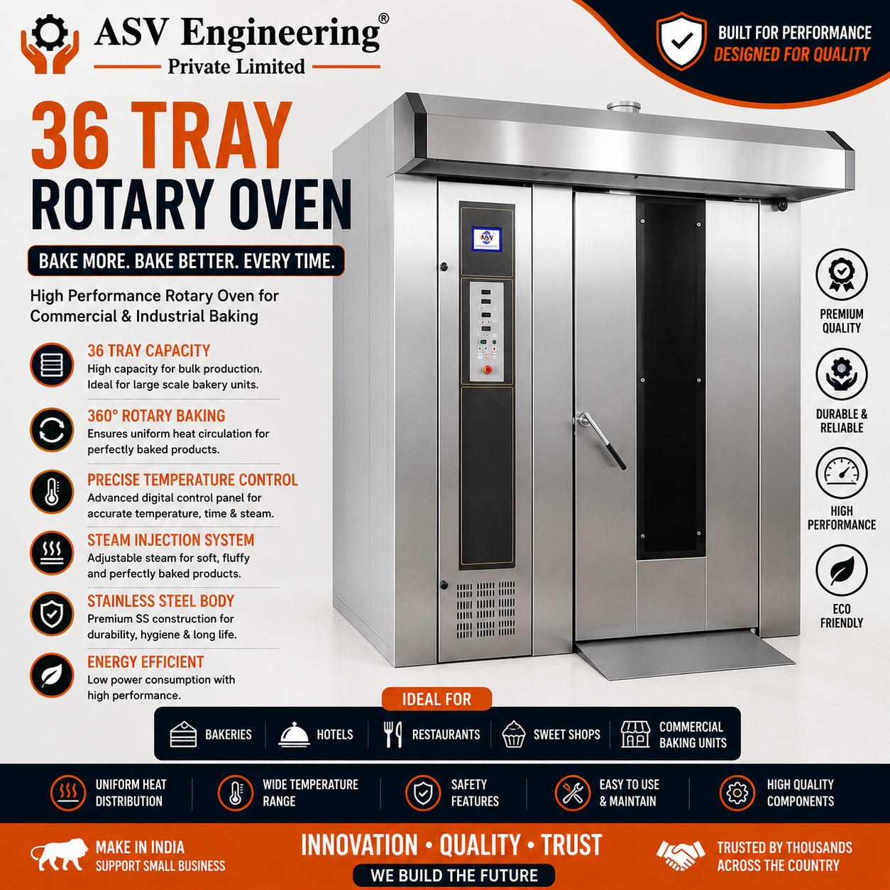 36 Tray Rotary Oven - industrial machine manufactured by Oven Bakeries in Nangloi, Delhi