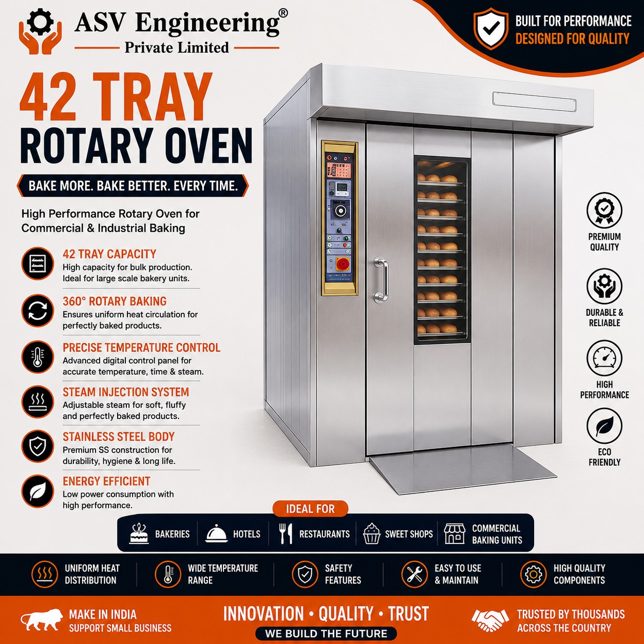 42 Tray Rotary Oven - industrial machine manufactured by Oven Bakeries in Nangloi, Delhi