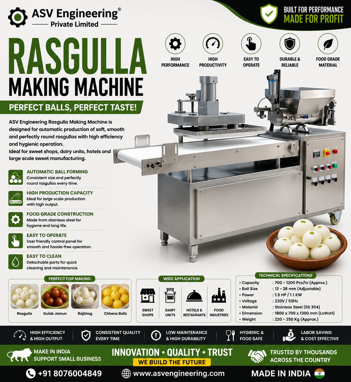 Rasgulla Making Machine